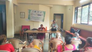 An awareness lecture taken by Dr.Nandini.Jadhav on geriatric care in Ayurveda at Snehamandir Old Age Homes Ponda, goa on 31.10.23 with distribution of IEC materials at RARIM&MMR, GOA