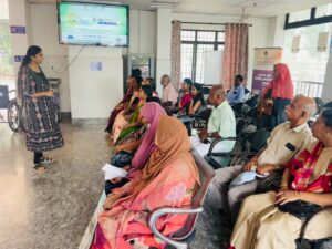 Awareness class conducted on Shiroabhyanga application of oil on head at NARIP Cheruthuruthy