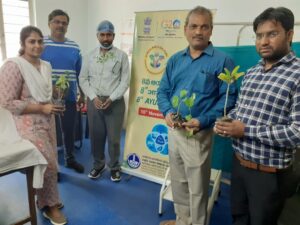 Awareness activities organised at Cantonment General Hospital Bolaram by NIIMH Hyderabad. Brochures and posters, medicinal plants, Samsamani Vati, etc were distributed.