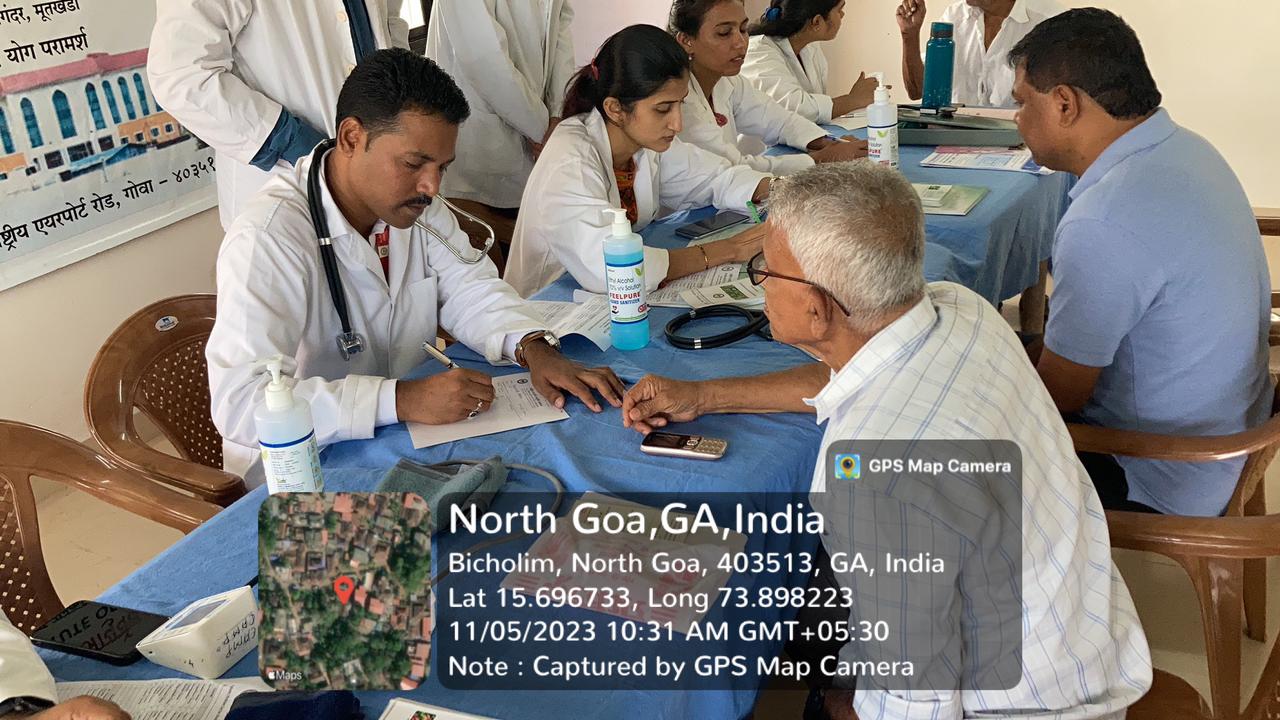 A free health check-up camp was organized today i.e. 5 th Nov 2023 by AIIA, Goa