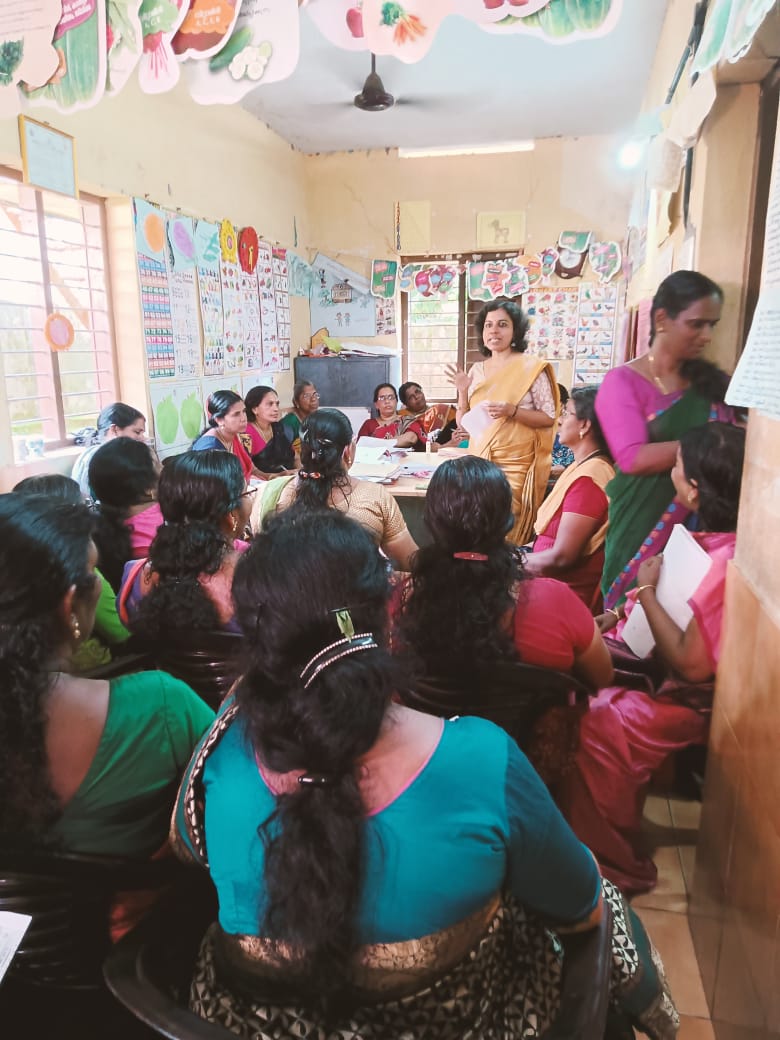 An awareness class for Anganwadi workers about the topic Mental health in women GAD Erichelloor