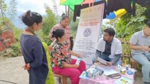 Awareness Lecture on ‘Importance of Millets Importance of Ritucharya and distribution of IEC materials by Dr Debabrata Chakraborty during the medical camp