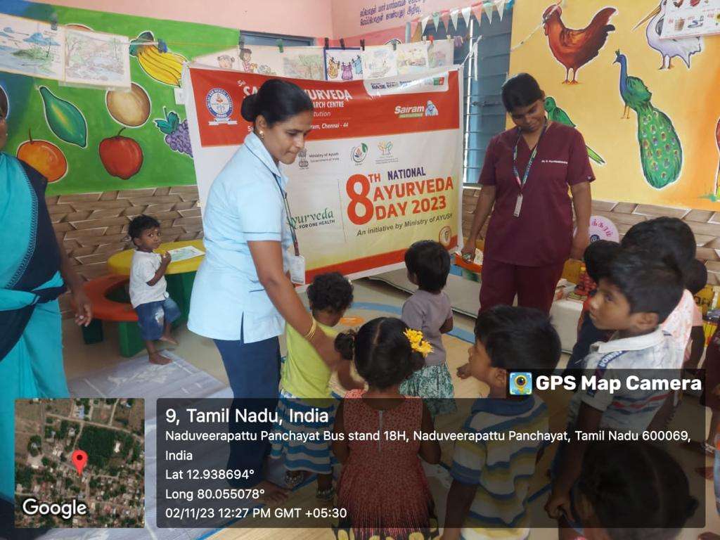 Awareness program on health and hygiene for Anganwadi students at Sri Sairam Ayurveda Medical College & Research Centre