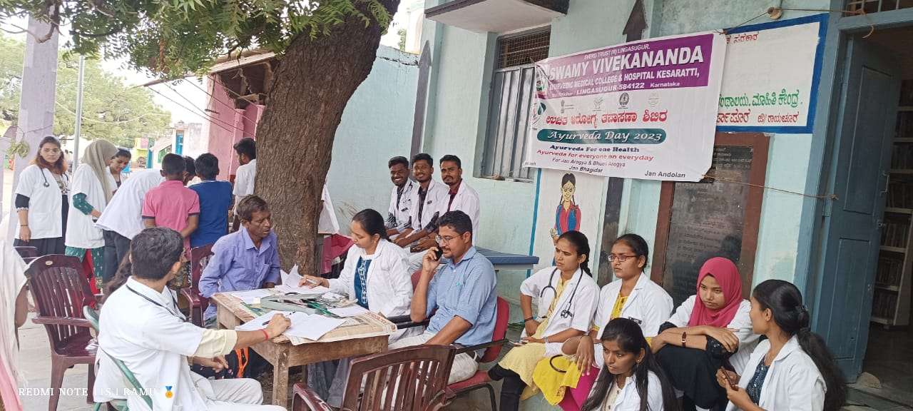 Ayurveda Awareness Health check up camp was organized at Samudhaya Bhavan Sarjapur the staff members of Ayurveda college involved in camp total 108 Patients were benefited