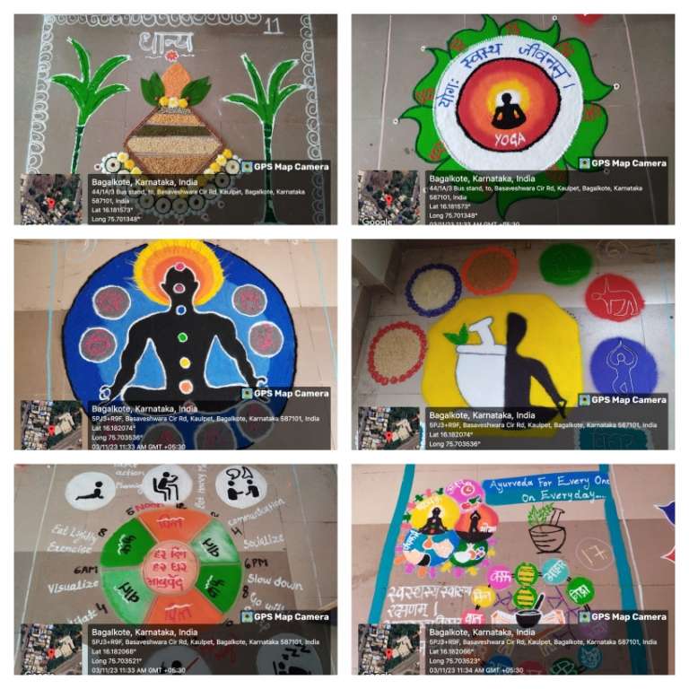 Ayurveda for Students Rangoli Competition on Ayurveda for Wellness