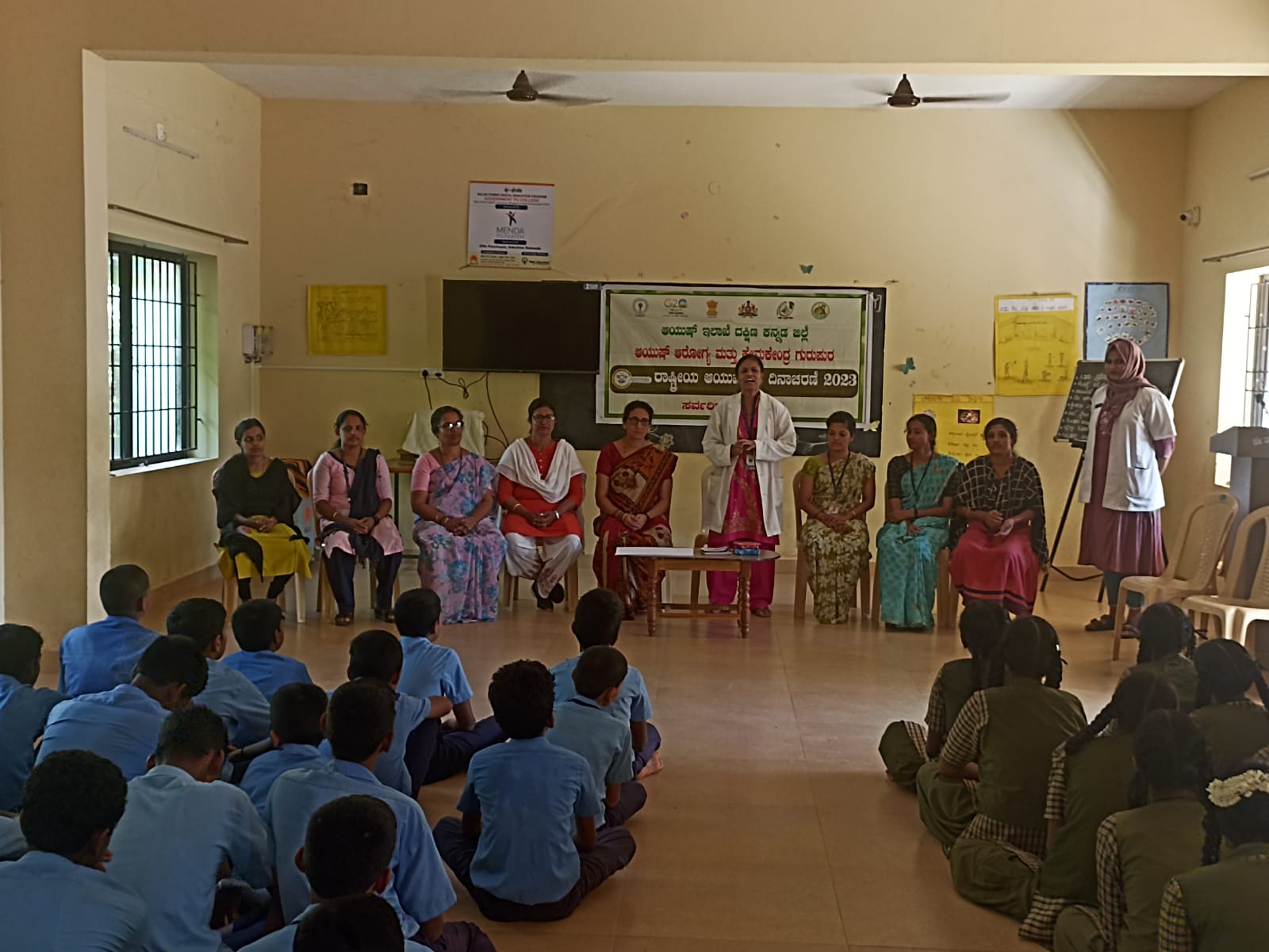 Camp at Government high school gurupura -advantages of the AYUSH system, uses of AYUSH medicine, lecture on dhinasseri ,about food habits and distributed the AYUSH brochure 2