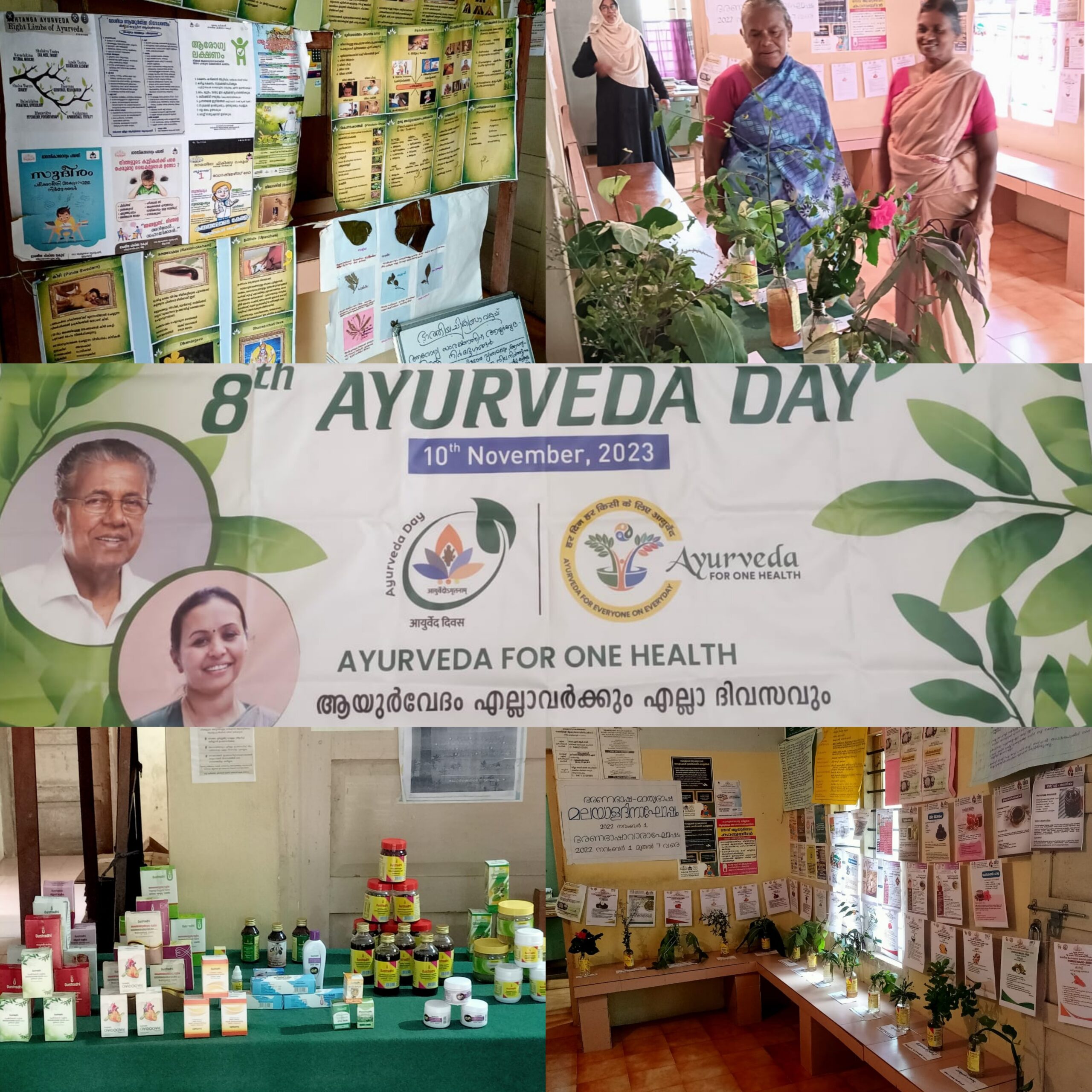 Exhibition of medicinal plants, posters on different nutritious food recipes, treatments and ayurveda medicines at GAD Changa.
