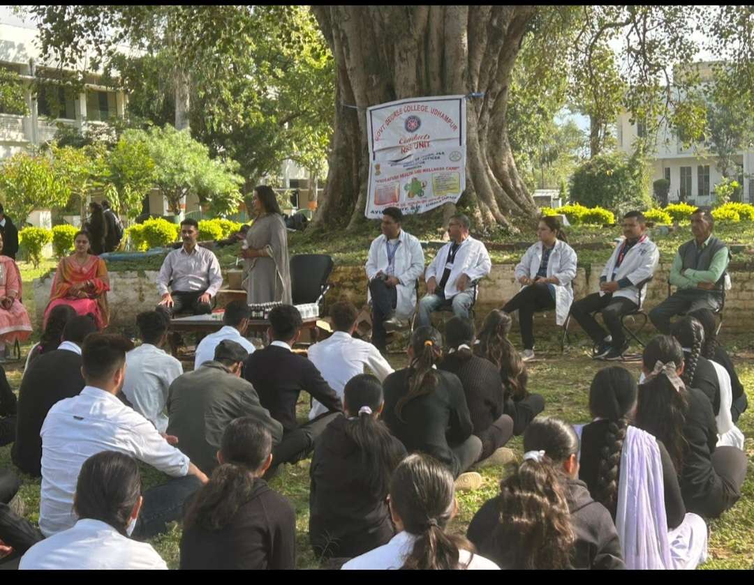 Health camp and yoga session at boys degree college udhampur