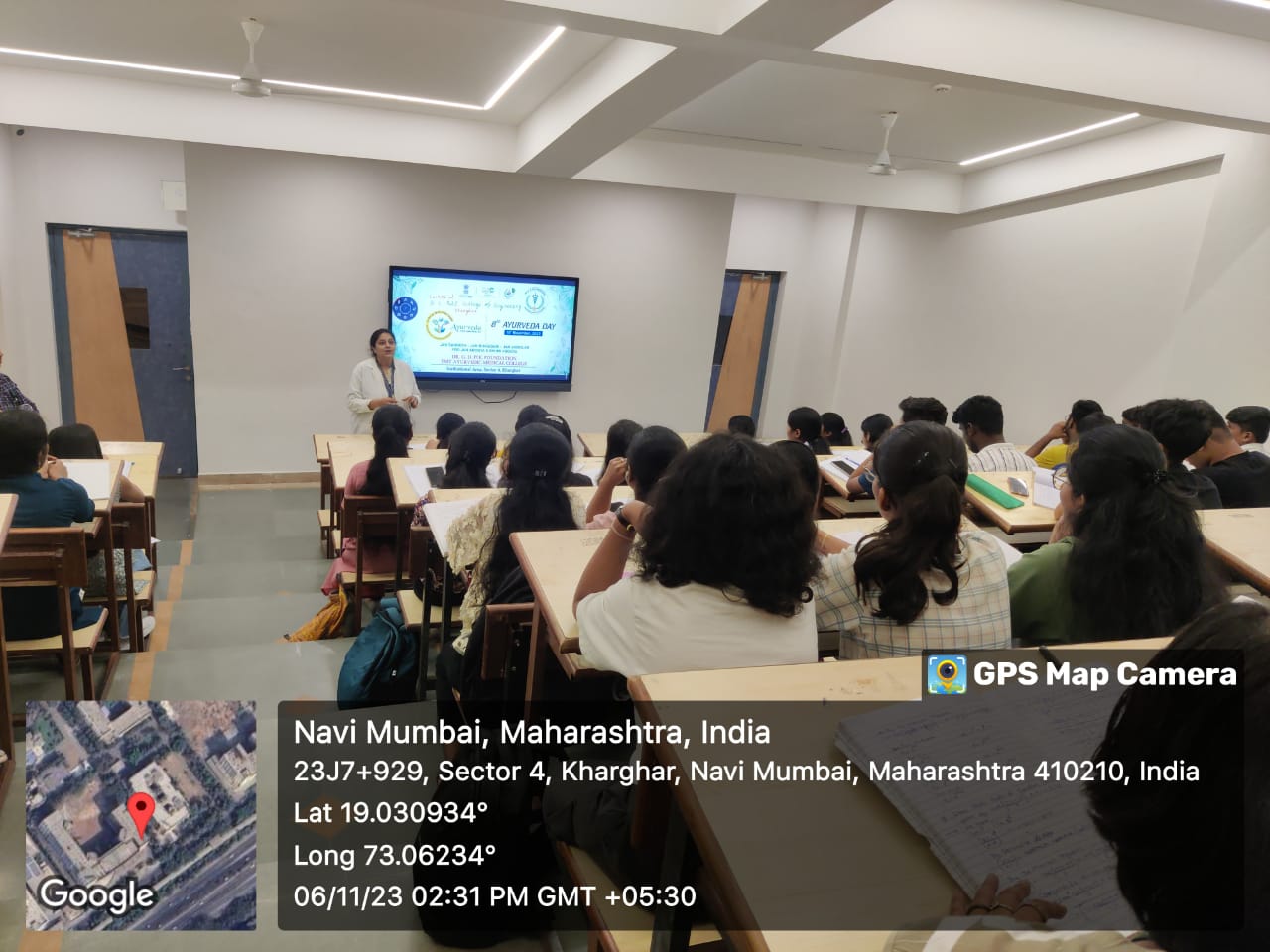 Lecture on the topic Ayurveda in Daily life and Dr Shivani Gupta on the topic Stress Management with Ayurveda at YMT Ayurvedic Medical College and hospital