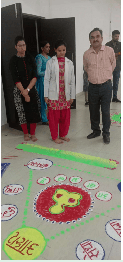 Rangoli Competition Program at our college at Shri Dhanwantri Ayurvedic Medical College & Research Centre