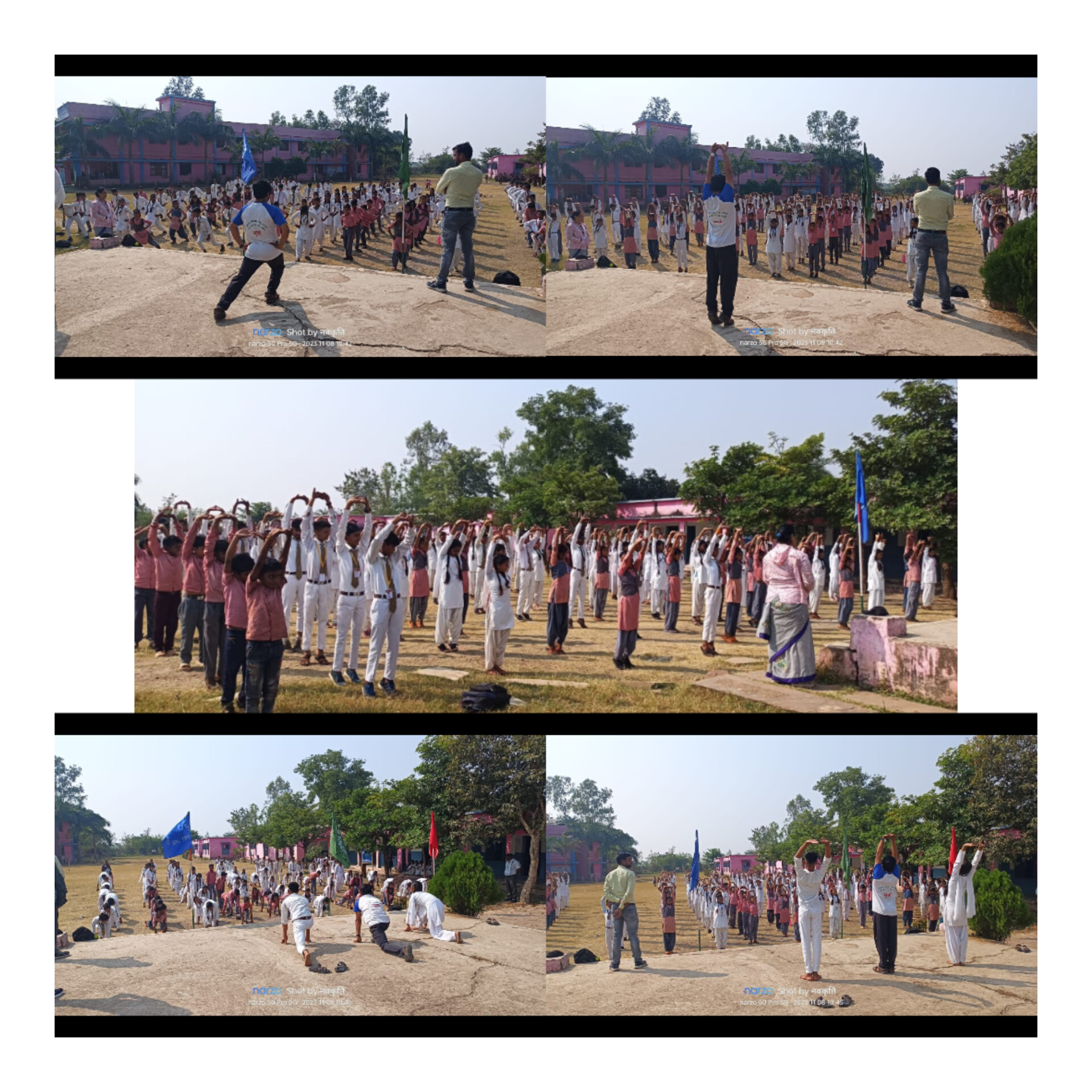 Yoga camp at hr. Sec. School gram deokhajuri vidisha . Total 90 students take part in this event including teachers too