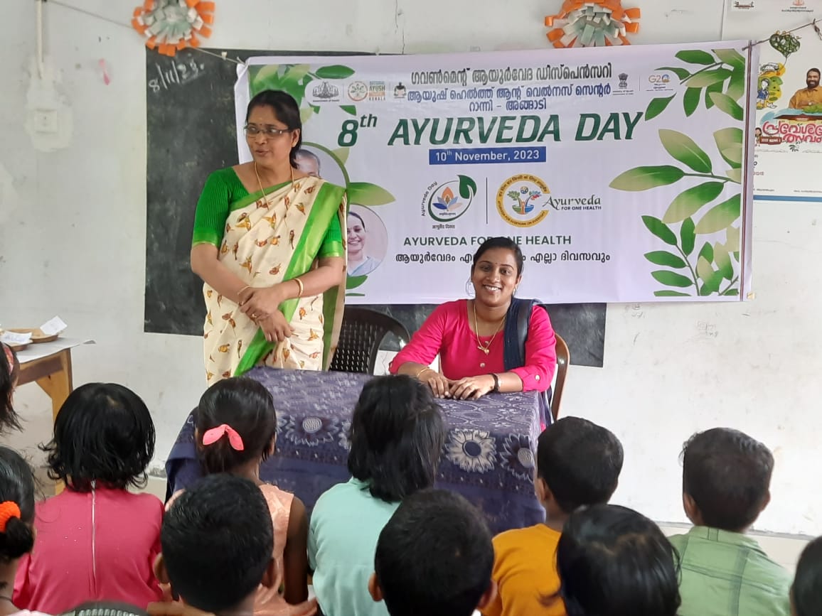 awareness class and millets exhibition was conducted at Govt L P School Pulloopram as part of Ayurveda Day Celebration Pathanamthitta.