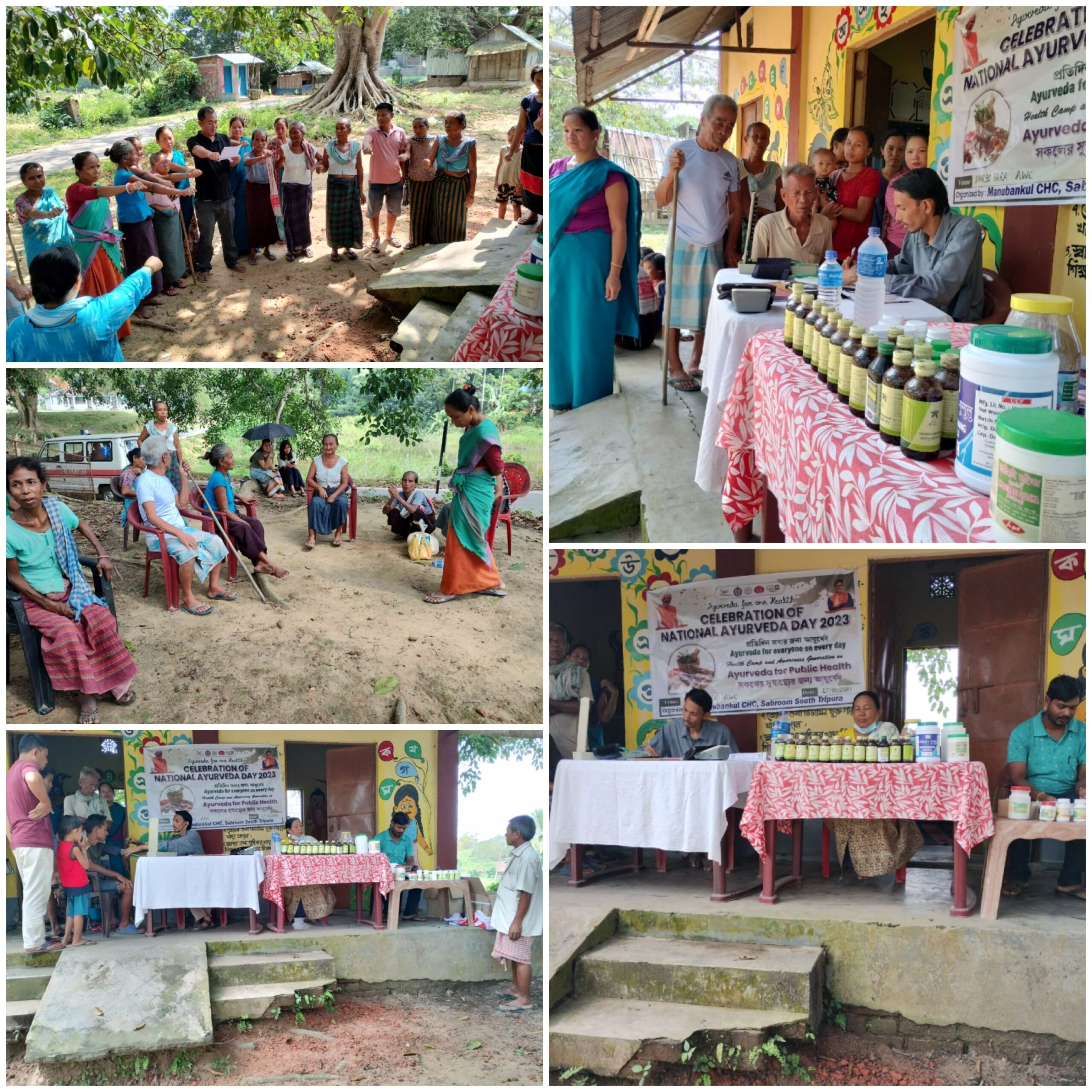 Ayurvedic health camp and awareness generation at Marbo Para AWC under Manubankul CHC at Sabroom , South Tripura
